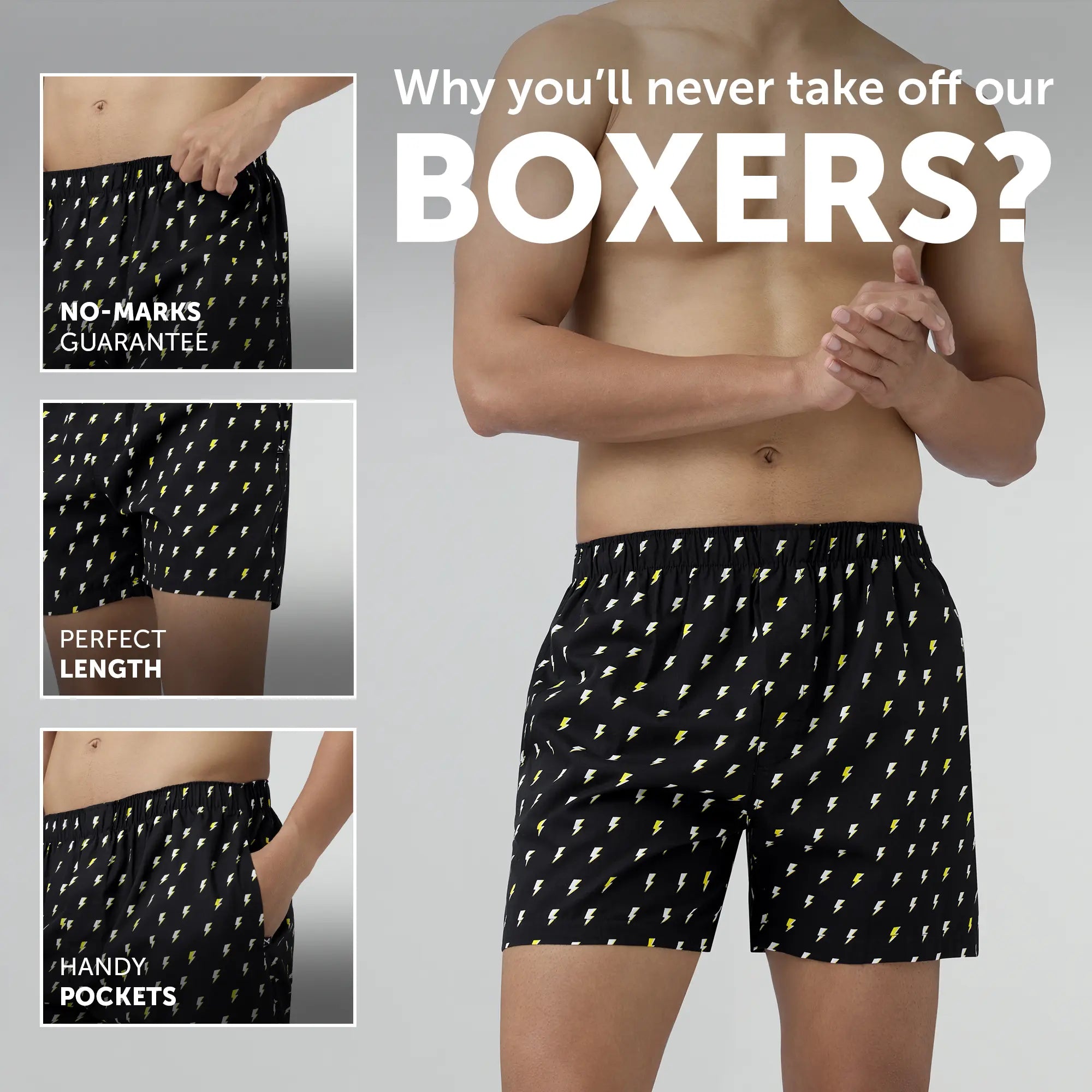 Remix Cotton Boxers Lightning Black