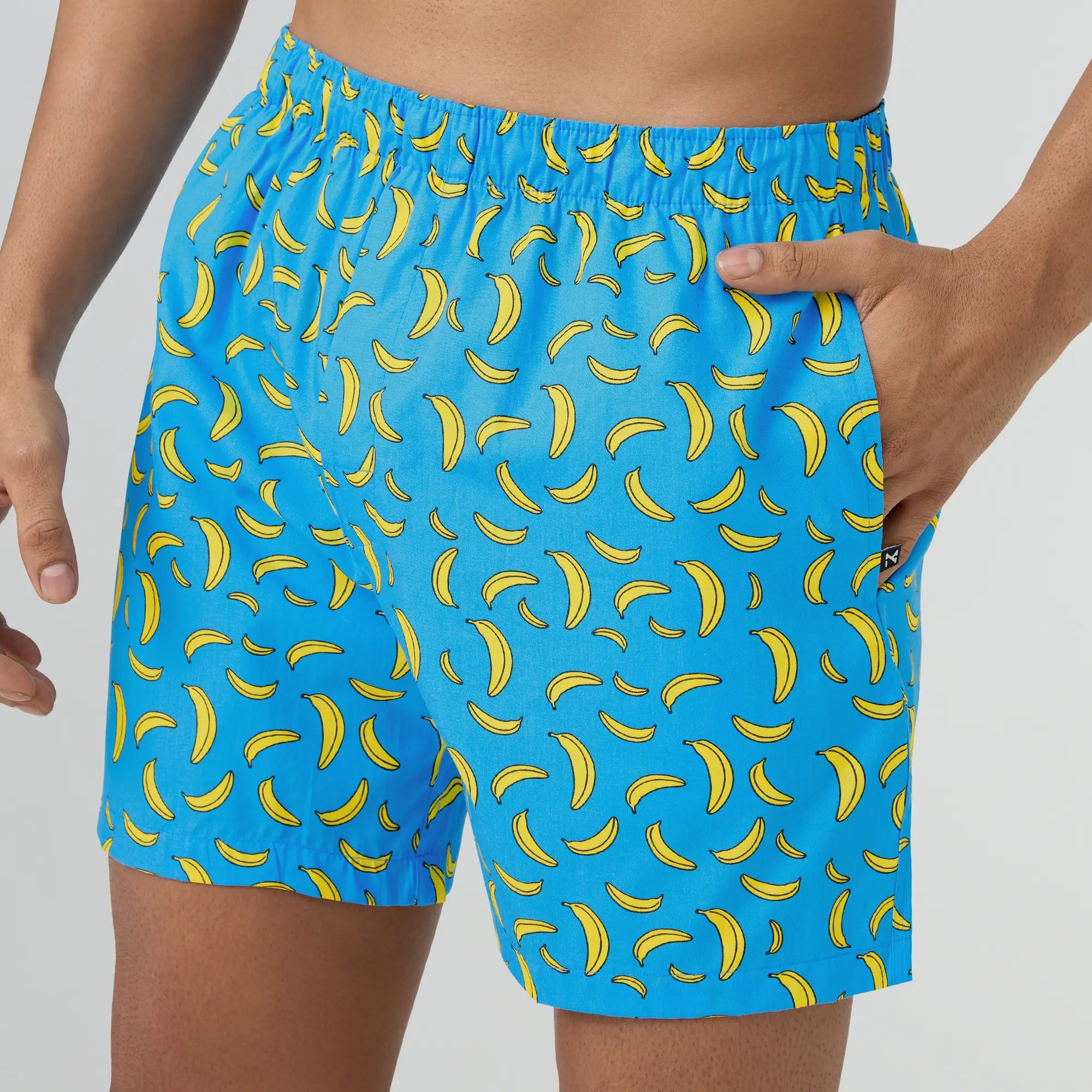 Remix Cotton Boxers Banana Blue
