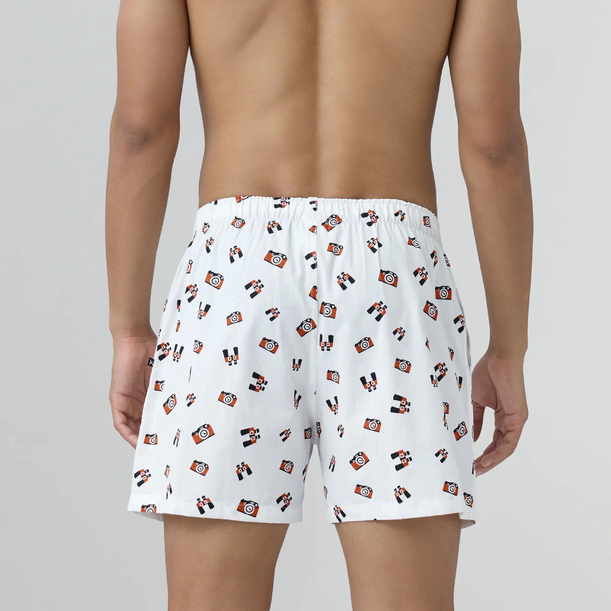 Remix Cotton Boxers Camera White