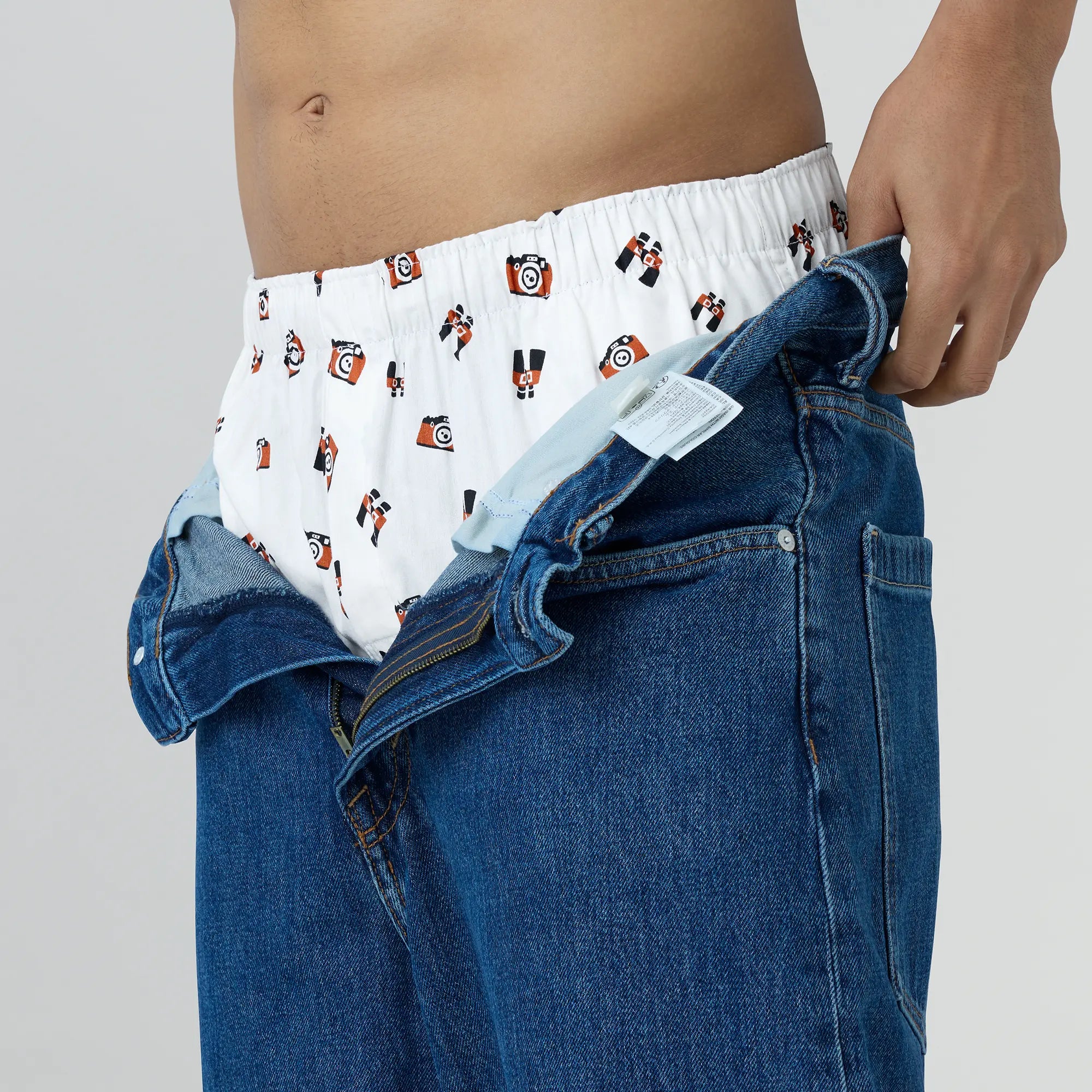 Remix Cotton Boxers Camera White