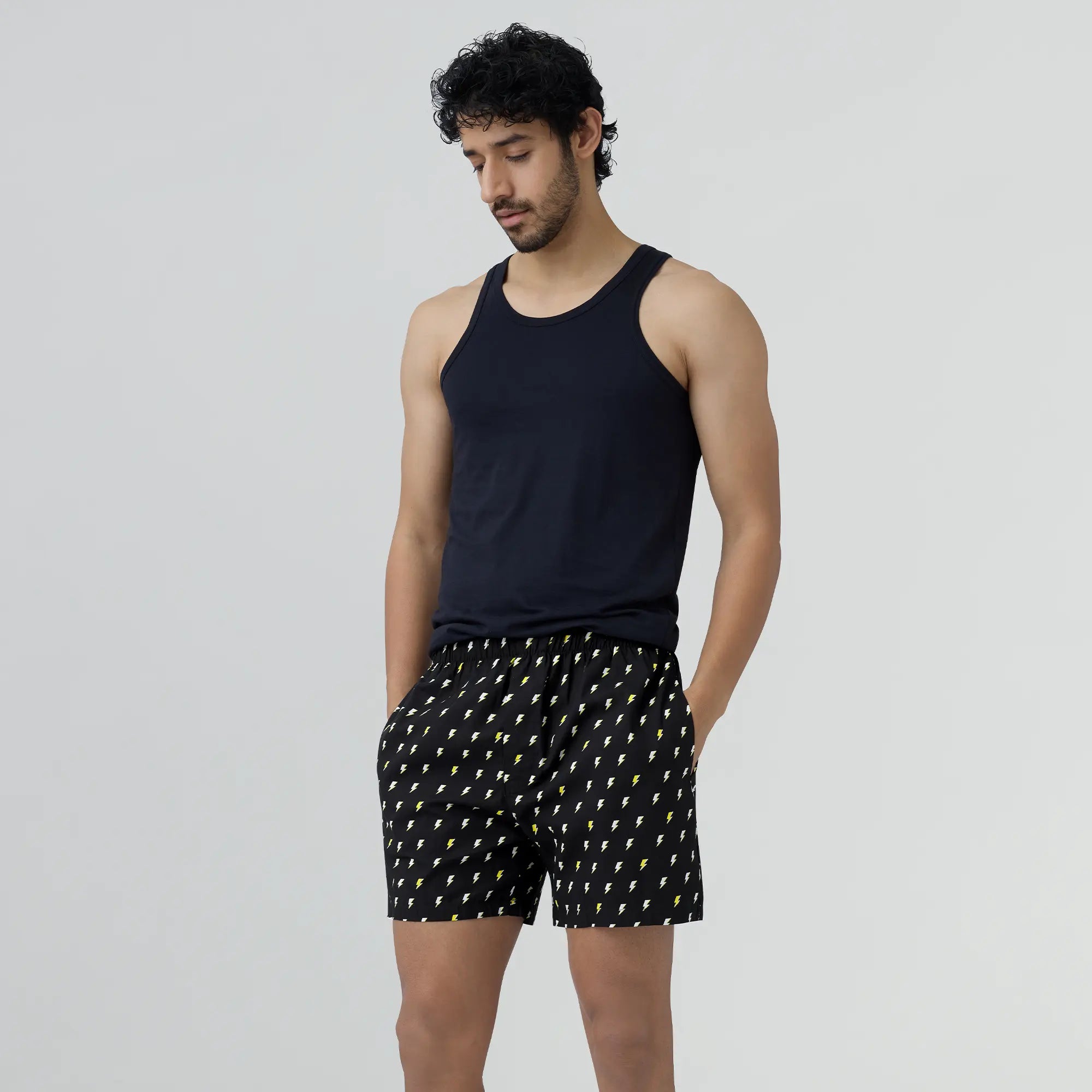 Remix Cotton Boxers Lightning Black