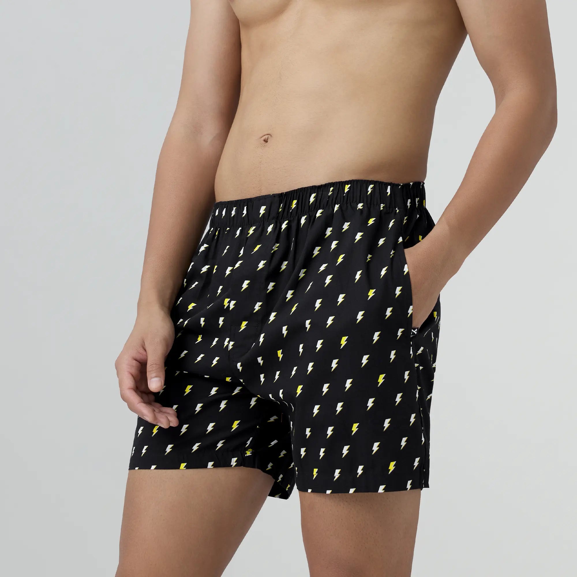 Remix Cotton Boxers Lightning Black