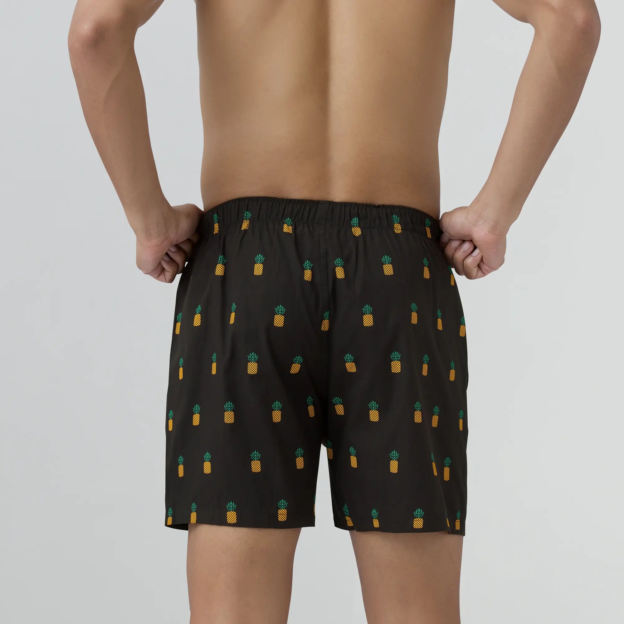 Remix Cotton Boxers Pineapple Black