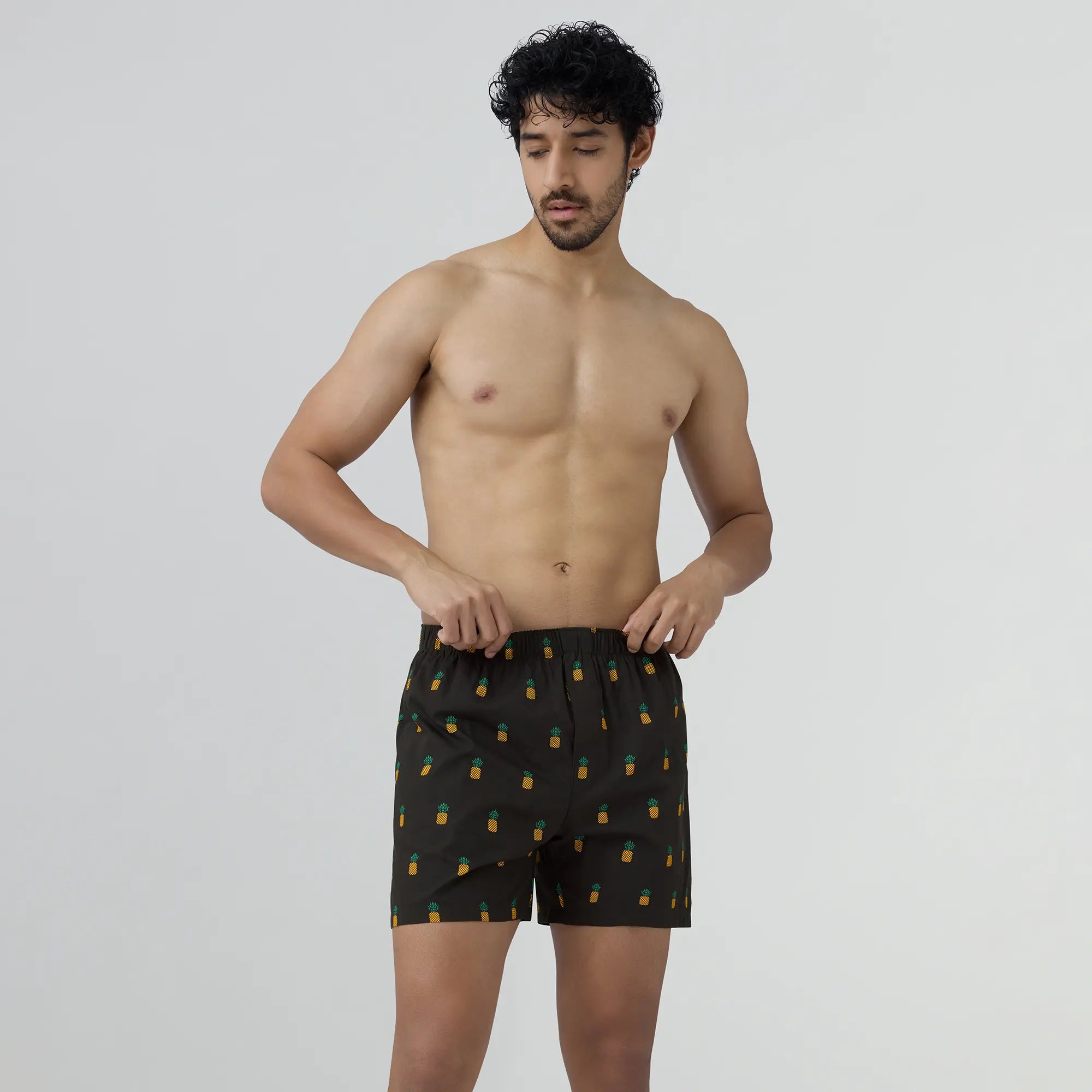 Remix Cotton Boxers Pineapple Black